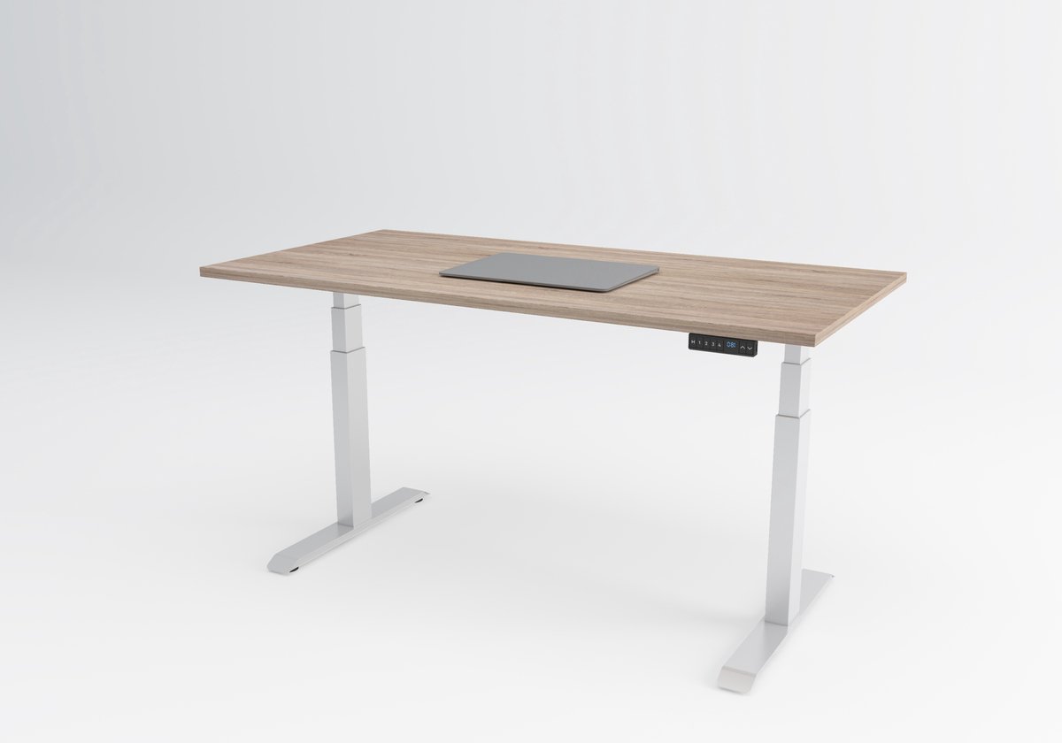 Tri-desk Premium | Elektrisch zit-sta bureau | Wit onderstel | Robson eiken blad | 200 x 80 cm