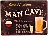 2D Metalen wandbord "Man Cave" 33x25cm