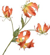 Silk-ka Kunstbloem-Zijden Bloem Gloriosa Tak Geel-Oranje 86 cm