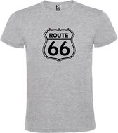 Grijs t-shirt met 'Route 66' print Zwart size XS