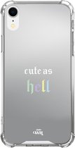 Mirror Case - Cute As Hell - Spiegel hoesje geschikt voor Apple iPhone Xr hoesje - Spiegelhoesje met tekst - Statement - Hoesje met spiegel geschikt voor iPhone Xr - Cute As Hell