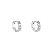 Oorring - oorring - Stars - Silver Plated Earring - Zilverkleurig - Zirconia - Copper
