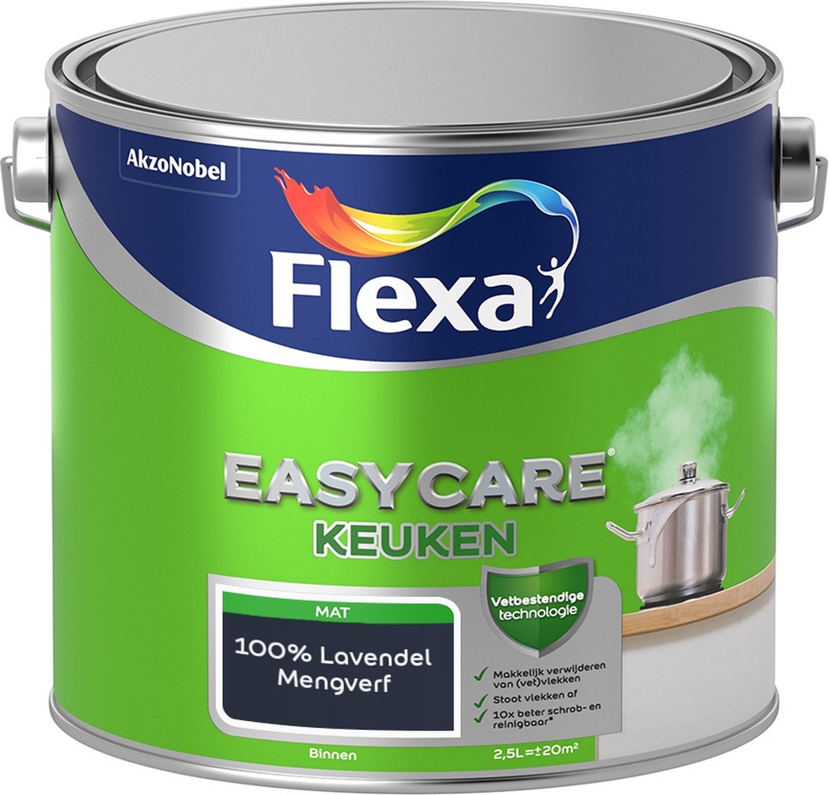 Flexa Easycare Muurverf - Keuken - Mat - Mengkleur - 100% Lavendel - 2,5 liter