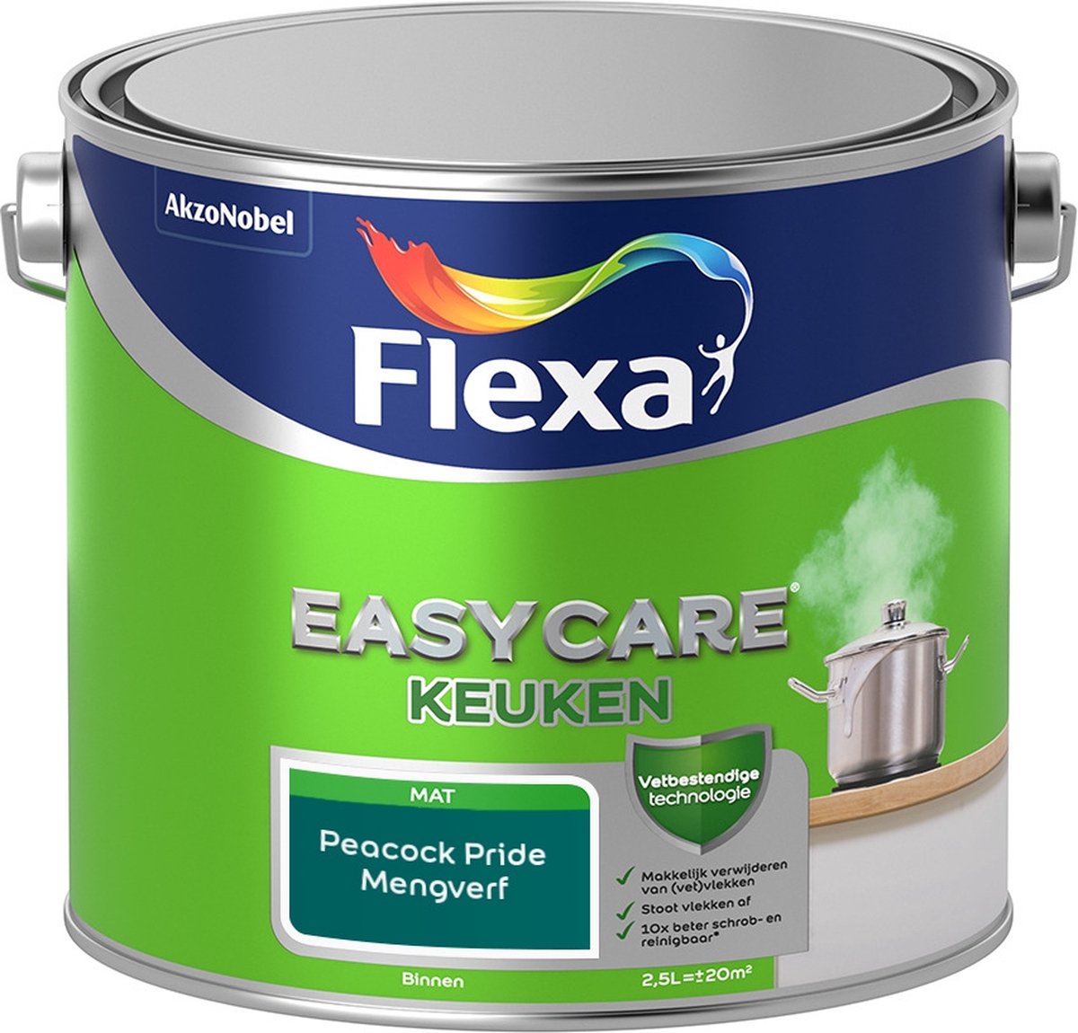 Flexa Easycare Muurverf - Keuken - Mat - Mengkleur - Peacock Pride - 2,5 liter