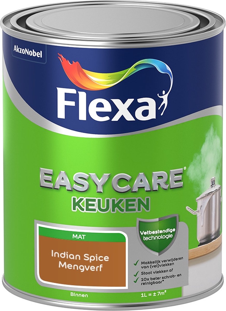Flexa Easycare Muurverf - Keuken - Mat - Mengkleur - Indian Spice - 1 liter