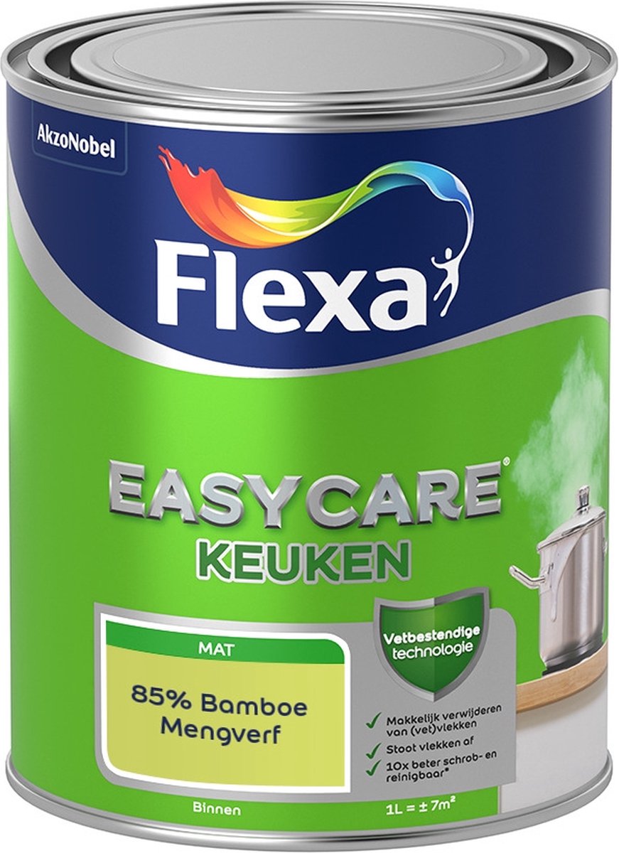 Flexa Easycare Muurverf - Keuken - Mat - Mengkleur - 85% Bamboe - 1 liter