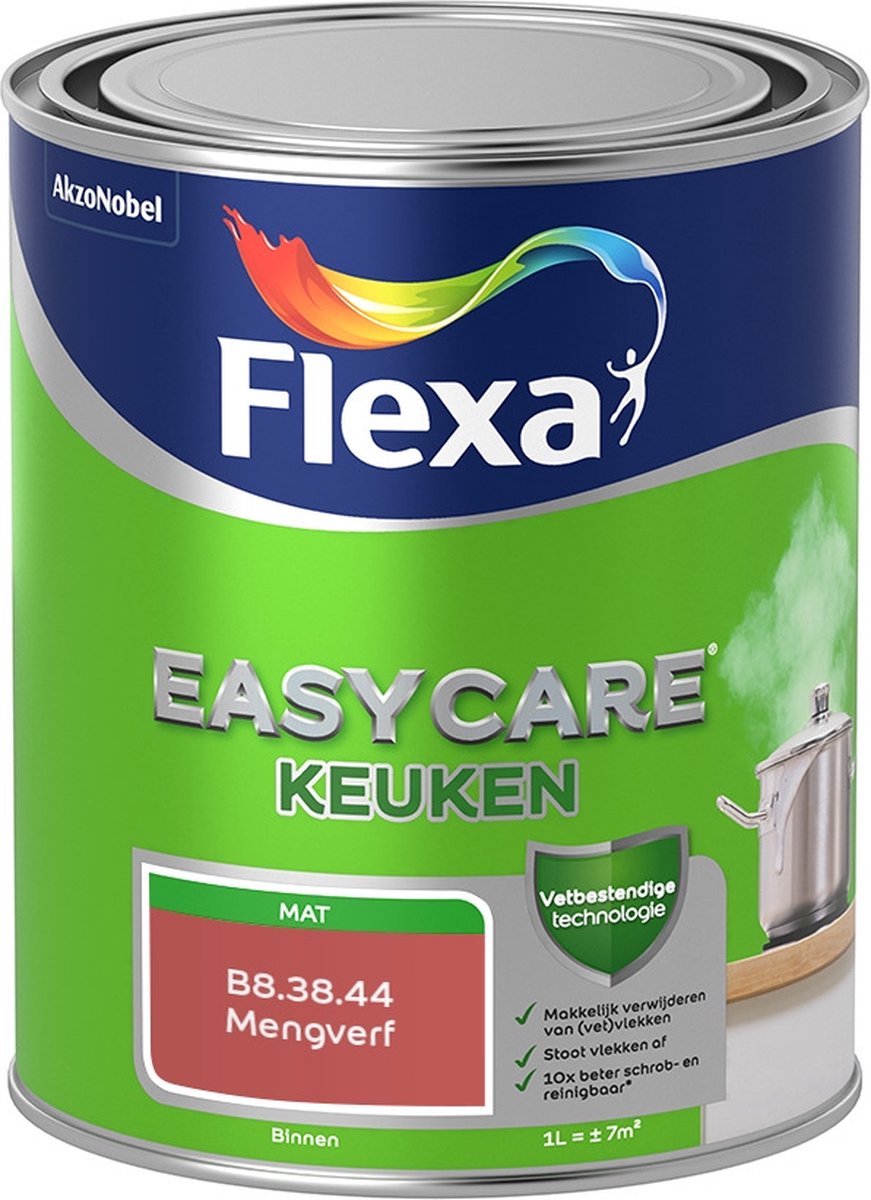 Flexa Easycare Muurverf - Keuken - Mat - Mengkleur - B8.38.44 - 1 liter