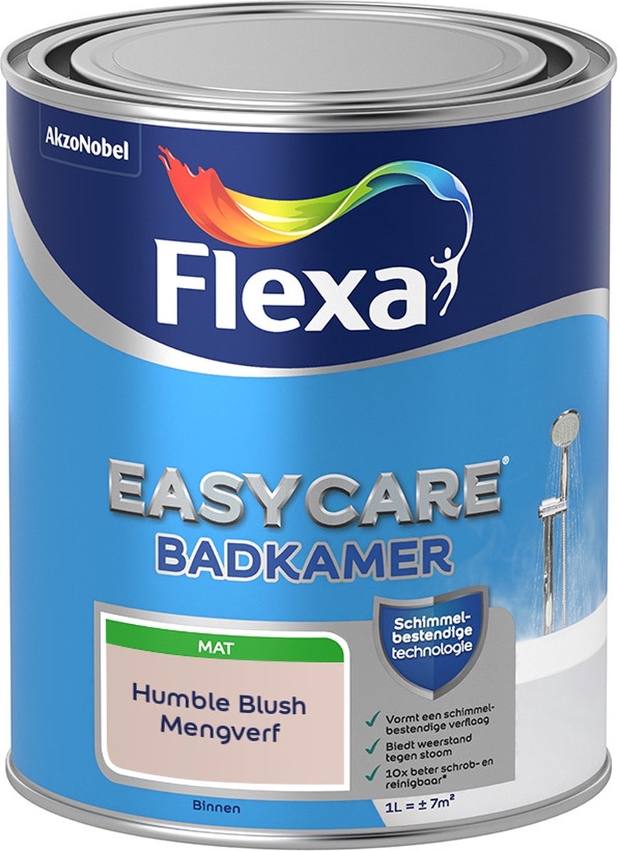 Flexa Easycare Muurverf - Badkamer - Mat - Mengkleur - Humble Blush - 1 liter
