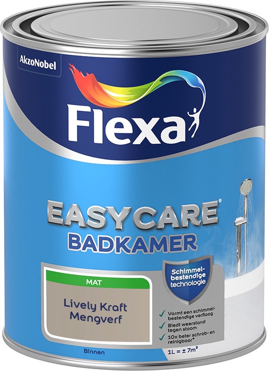Flexa Easycare Muurverf - Badkamer - Mat - Mengkleur - Lively Kraft - 1 liter