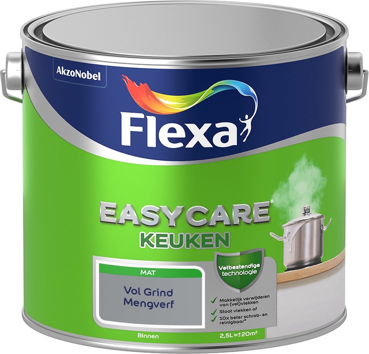 Flexa Easycare Muurverf - Keuken - Mat - Mengkleur - Vol Grind - 2,5 liter