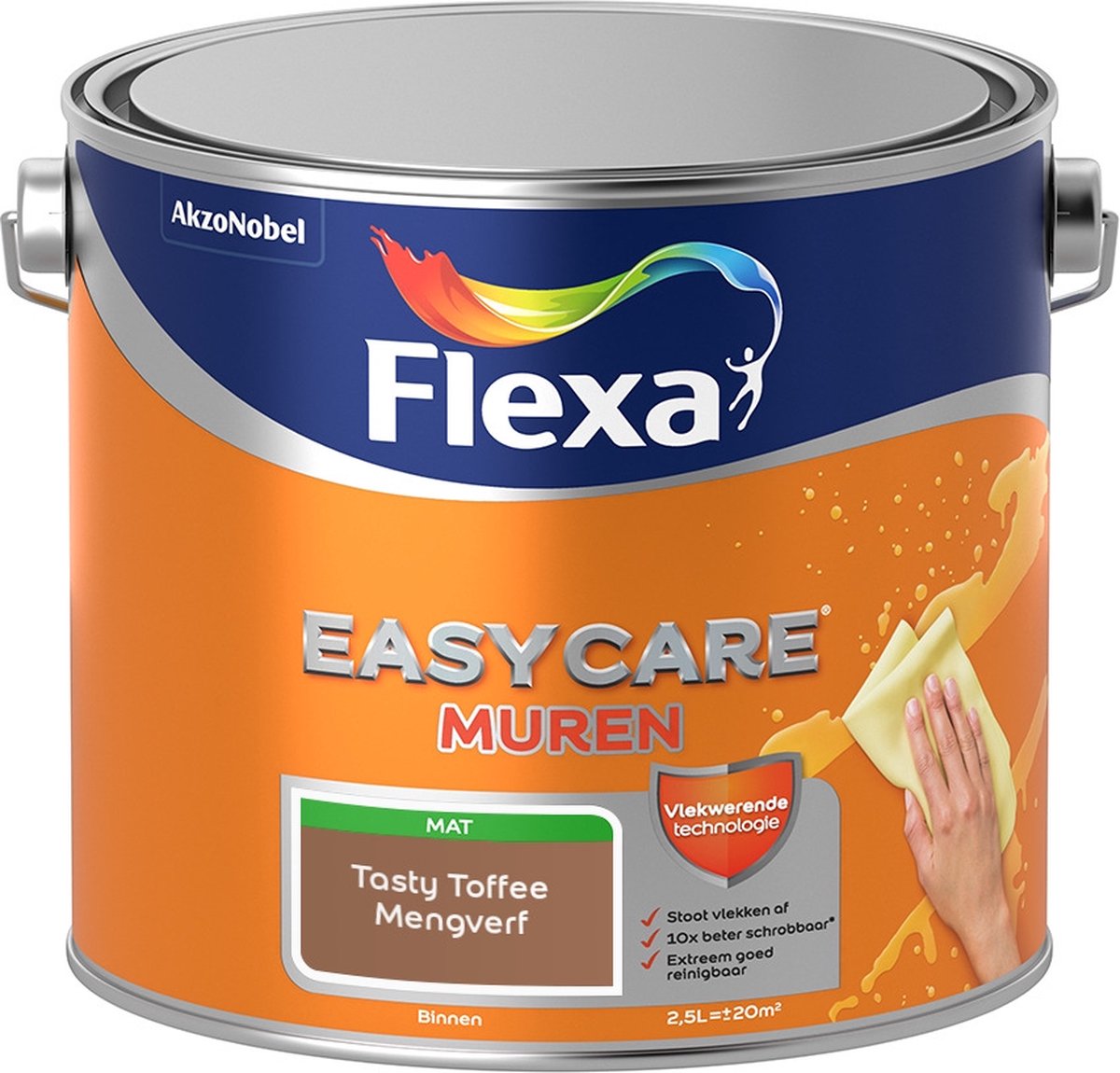 Flexa Easycare Muurverf - Mat - Mengkleur - Tasty Toffee - 2,5 liter