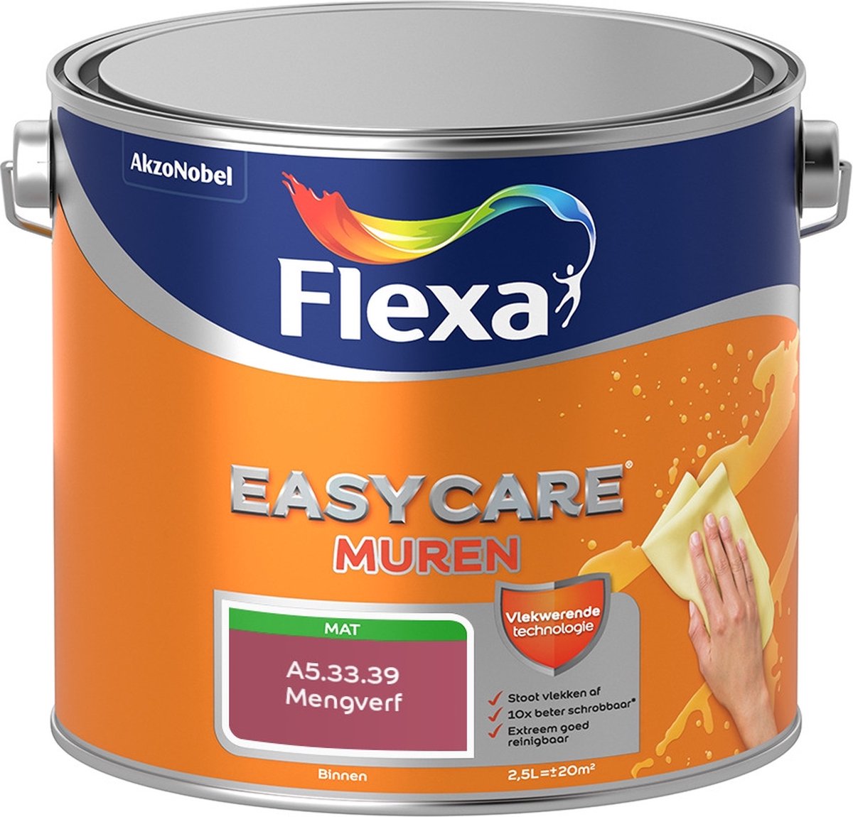 Flexa Easycare Muurverf - Mat - Mengkleur - A5.33.39 - 2,5 liter