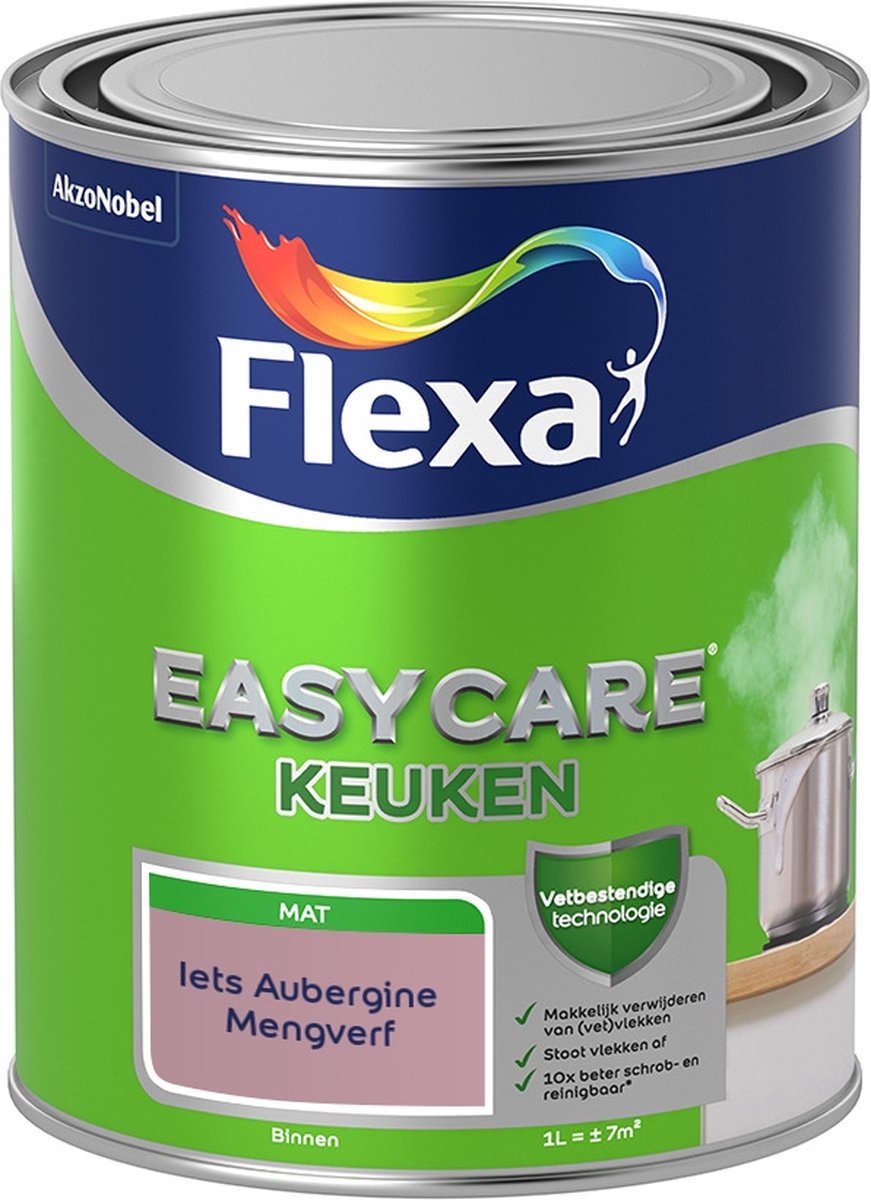 Flexa Easycare Muurverf - Keuken - Mat - Mengkleur - Iets Aubergine - 1 liter