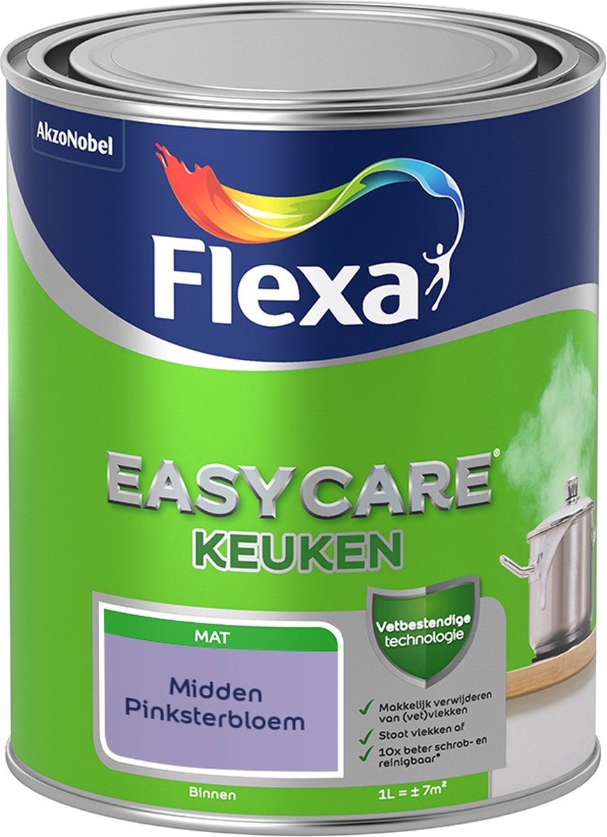 Flexa Easycare Muurverf - Keuken - Mat - Mengkleur - Midden Pinksterbloem - 1 liter