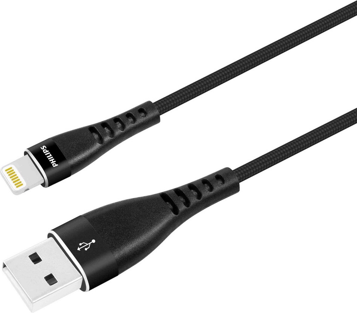 Philips Oplaadkabel - USB-A naar Lightning - 2 Meter Gevlochten Kabel - iPhone oplader - Apple apparaten