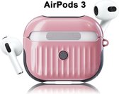 Koffer Case Cover geschikt voor geschikt voor Apple Airpods 3 - Siliconen Roze | Watchbands-shop.nl