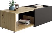 Decoways - FMD Salontafel verlengbaar Artisan eikenkleurig en zwart