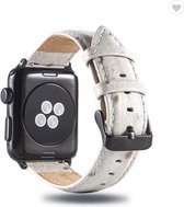 Struisvogel leren bandje voor Geschikt voor Apple Watch Wit 38mm |40mm