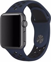 Rubberen sport bandje voor de Geschikt voor Apple Watch 38mm - 40mm S/M - Donkerblauw Zwart 1|2|3|4|5|6|7