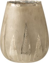 Theelichthouder | glas | zilver | 26.5x26.5x (h)31 cm