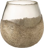 Theelichthouder | glas | goud | 17x17x (h)18 cm