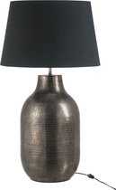 Lampvoet+kap | stainless steal | zilver - zwart | 38x38x (h)70 cm