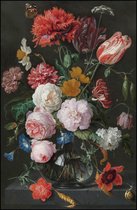 Maison de France - Hout Canvas schilderij met lijst - classic bloemen 2 - inlijsting - 118 × 180 cm