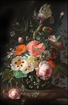 Maison de France - Hout Canvas schilderij met lijst - classic bloemen 10 - inlijsting - 118 × 180 cm