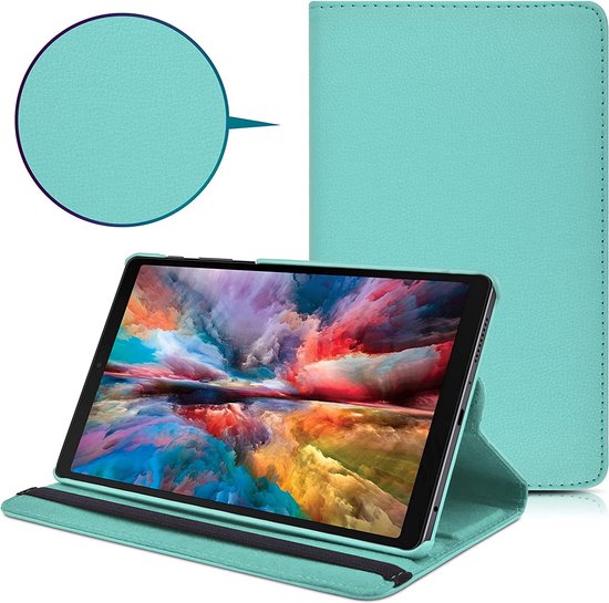 Geschikt Voor: Samsung Galaxy Tab A7 Lite Multi Stand Case - 360 Draaibaar Tablet hoesje - Tablethoes - Licht Blauw