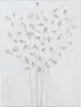 Schilderij | canvas | wit - zilver | 90x4x (h)120 cm