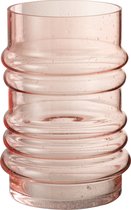 Vaas | glas | zalm | 14x14x (h)20 cm