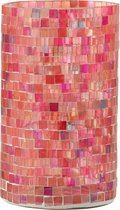 Theelichthouder | glas | roze | 13x13x (h)23 cm