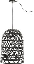 Hanglamp | riet | zwart | 41.5x41.5x (h)58.5 cm