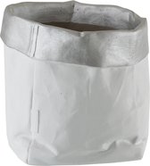 Bloempot | steen | wit - zilver | 21x19.5x (h)19.5 cm