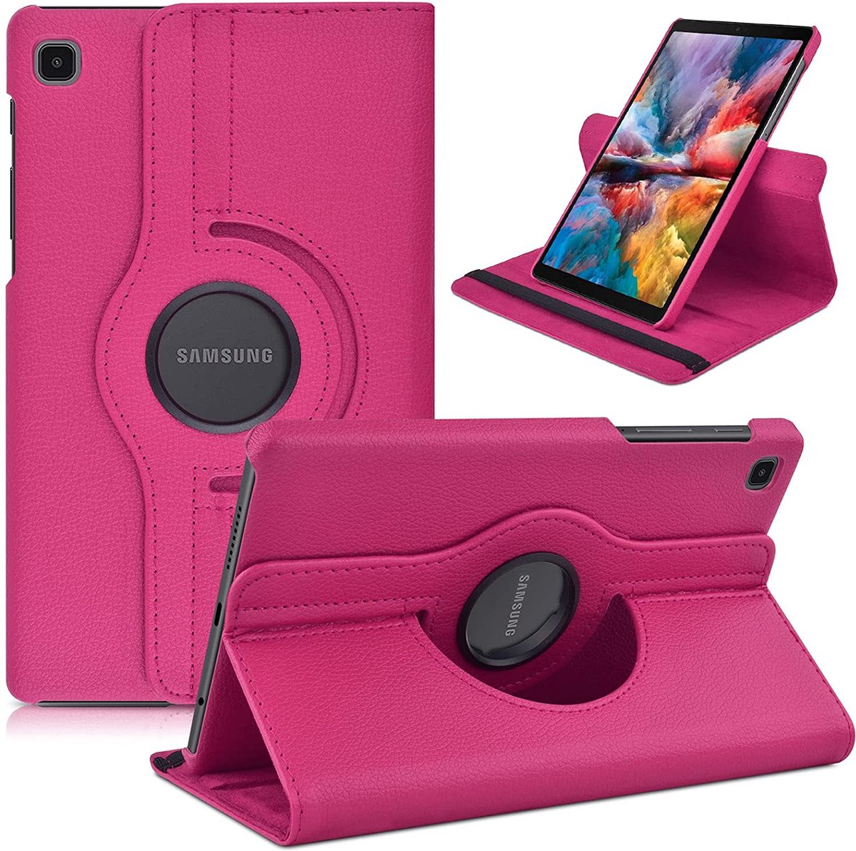 Samsung Galaxy Tab A7 Lite 2021 Hoes - Draaibaar Tablethoesje voor de Samsung Galaxy Tab A7 Lite 8.7 inch (2021) - Case Samsung Tab A7 Lite - Tab A7 Lite Cover - Fel Roze