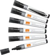 Nobo Liquid Ink Whiteboard Markers Met Ronde Punt - Pak Van 10 Stuks - Zwart