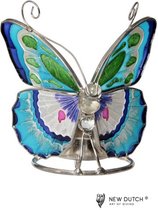 500243 Tiffany waxinehouder vlinder- vlinder Tiffany glas