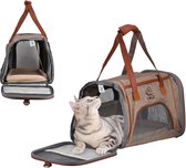Queta Opvouwbare hondentas, kattentas, huisdiertas, Oxford-transporttas met schouderriem, voor honden of katten, geschikt voor uitlopen en reizen