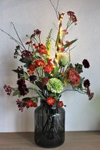 Bloemen op 12 - Kunstbloemen - Valentijn - veldboeket - inclusief vaas.