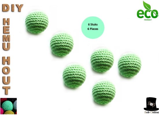 Foto: Bob online 6 stuks licht groen 30mm groot ronde gehaakte houten kralen met ca 7mm gaatje houten gehaakte kralen rijgkralen kralen rijgen diy houten gehaakte kralen 30mm light green 30mm hemu wood round crochet beads crochet beads