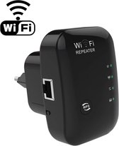 Wifi repeater- Wifi versterker stopcontact - 300Mbps - Zwart - Draadloos - Overal internet - Signaalversterker - Ethernet