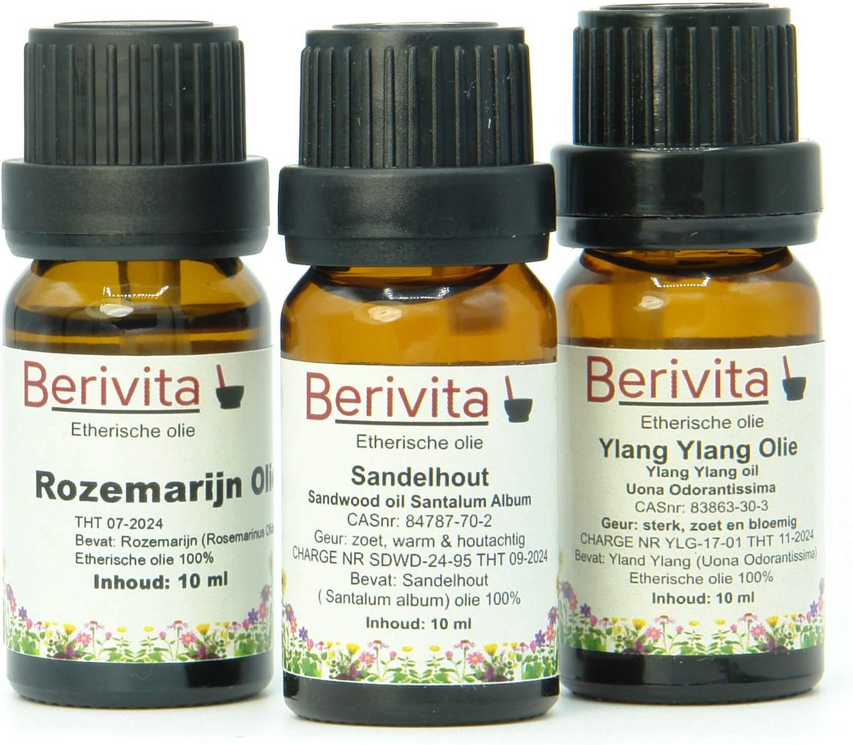 Goedkoopste Haren Etherische Olie Set 3x10ml - Sandelhoutolie 10ml, Rozemarijnolie 10ml en Ylang Ylang Olie 10ml - Essentiële Olie Set