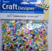 Darice Glass  Beads 10/0, 3 mm, Assorted Multi Color  pastel, 100 Gram, 1099-75