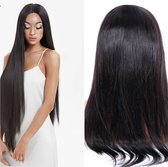Braziliaanse Remy pruik 26 inch - natuurlijk zwart steil echte menselijke haren -real human hair 4x4 lace closure pruik