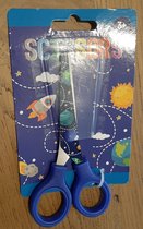 Knutselschaartje papier - hobbyschaar - schaar ruimte, planeten, heelal - donkerblauw - jongens - 13 cm