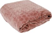 Oneiro’s Luxe Plaid ARMEN Roze - 150 x 200 cm - wit - wonen - interieur - slaapkamer - deken - cosy