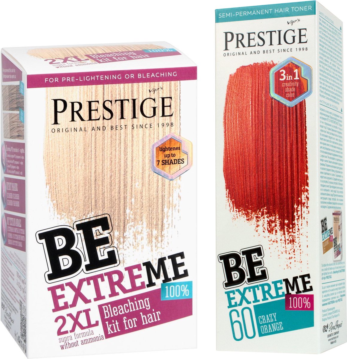 Prestige BeExtreme Semi-Permanente Oranje Haarkleuring - Bleach kit & Crazy Orange Voordeelset