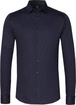 Desoto - Overhemd Kent Grafisch Patroon Donkerblauw - 3XL - Heren - Slim-fit