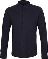 Profuomo - Overhemd Garment Dyed Button Down Donkerblauw - L - Heren - Slim-fit
