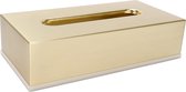 Moderne Metalen Tissuedooshoes, Scandinavische Creatieve Eenvoudige Gouden Rechthoekige Pompbox voor Slaapkamer Dressoir, Nachtkastje, Bureau
